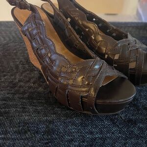 Madden Girl Dark Brown Wedge Sandals